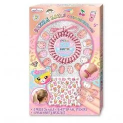 Hot Focus Leopard Dazzle Nails And Spiral Hair Tie Bracelet Set Jewelry