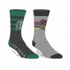 Bioworld Harry Potter Hogwarts And Slytherin Two Pair Men's Crew Socks