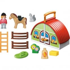 Playmobil 1-2-3 My Take Along Farm Building Set 70180