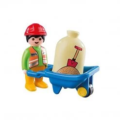 Playmobil 1-2-3 Worker With Wheelbarrow Building Set 6961