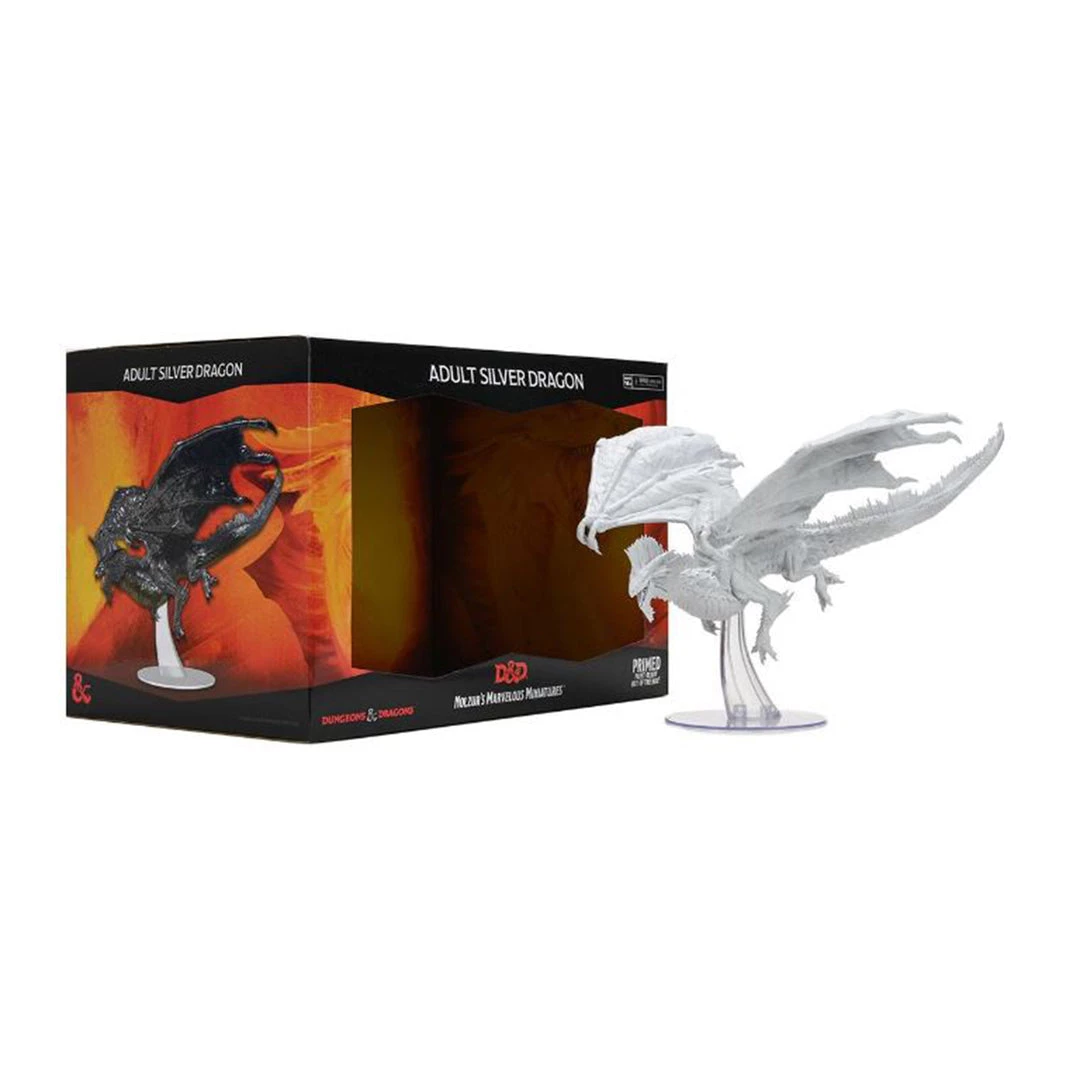 WizKids Dungeons And Dragons Unpainted Adult Silver Dragon Nolzur's Figure 3 WizKids Dungeons And Dragons Unpainted Adult Silver Dragon Nolzur's Figure