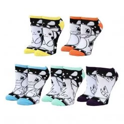 Bioworld Pokemon Pikachu Mix And Match 5 Pairs Ankle Socks