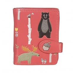 Wallets Shagwear Woodland Animals Small Red Zipper Wallet