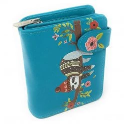 Wallets Shagwear Chillin Sloth Small Teal Zipper Wallet