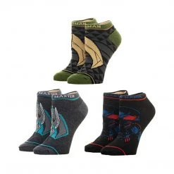 Bioworld DC Comics Aquaman Theme 3 Pairs Of Ankle Socks