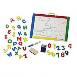 Traditional Toys Melissa And Doug Classic Toy Wooden Magnetic Chalk And Dry-Erase Board
