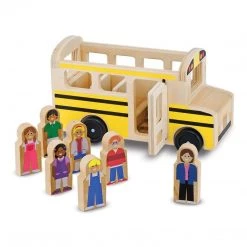 Melissa And Doug Classic Toy Wooden School Bus Play Set Traditional Toys