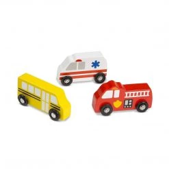 Melissa And Doug Wooden Town Vehicles Play Set Traditional Toys