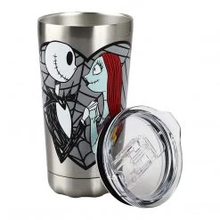 Bioworld The Nightmare Before Christmas Jack And Sally 20oz Stainless Steel Water Bottle