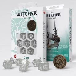 Game Accessories Q-Workshop The Witcher Ciri The Lady Of Space And Time 7 Piece Dice Set With Coin